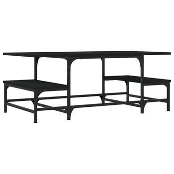 Mesa De Centro 50,5x100x40 Cm Madera Y Metal Trabajados - Negro