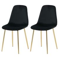 sillas de comedor 2 uds polar terciopelo negro y laton venture home