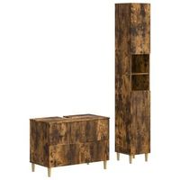 juego de gabinete de bano de 2 piezas arnhem roble ahumado vidaxl