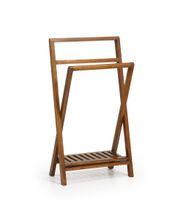 toallero plegable de madera marron