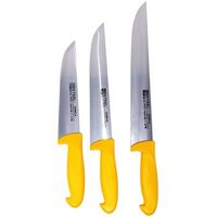 juego de cuchillos de cocina en acero inoxidable de alto rendimiento 3 piezas steel beta pro 3 cuchillos carniceros profesionales 20 cm 25 cm y 30 cm mango de polipropeno