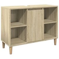 mueble de bano madera de ingenieria roble sonoma 80x33x60 cm vidaxl