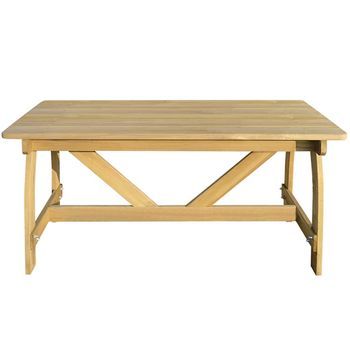 Mesa De Jardín，mesa Para Exteriores，mesa De Patio De Madera De Pino Impregnada 150x74x75 Cm
