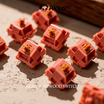 Akko Interruptor de palisandro 5 pines 40gf Interruptor lineal Lubrado en fábrica Paso bajo profundo Compatible con teclado mecánico MX (45 piezas)