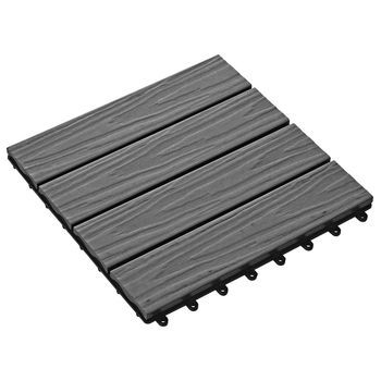 Tile De Decking Diseño 3d 11 Uds. Gris 30 X 30 Cm Wpc Vidaxl