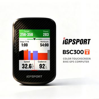 Compatible con el español  iGPSPORT Ordenador para Bicicleta con Pantalla Táctil BSC300T GPS 32g IPX7 Resistente al Agua, Monitor a Color, Navegación Global con Mapas, Odómetro Inalámbrico para