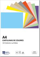 distrimar dcts02 - paquete de 50 cartulinas a4 180 grm2 10 colores surtidos