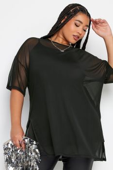 Limited Collection Top Negro De Malla, Mujer Curvy Y Tallas Grandes, Limited Collection