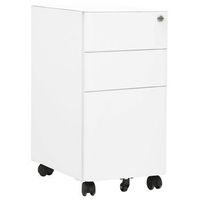 cajonera mueble de oficina con ruedas 3 cajones 30 x 45 x 59 cm en acero blanco dec024570