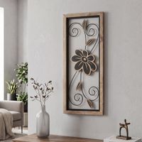 panel decorativo 3d en metal negro con marco cm 26x25x60