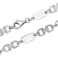 cadena de placas para hombre de plata 925