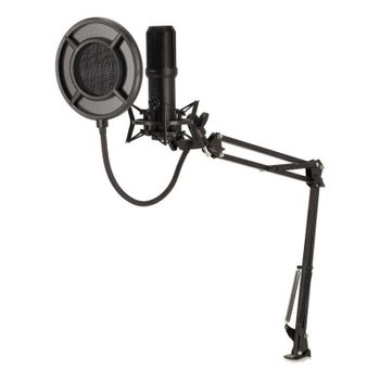 Micrófono Nedis GSMIC410BK USB cardioide con filtro antipop y soporte