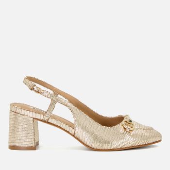 Dune London Cassie Snaffle Trim Leather Sling Backs - UK 3