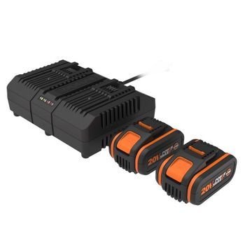 Pack De 2 Baterías Powershare De 20v Y 4.0ah + Cargador Doble Worx Wa3611