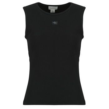 Calvin Klein Jeans Camiseta tirantes SL WOVEN LABEL 2X2 BABY RIB CUTO para mujer
