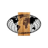 decoracion pared de madera wold map-332 nogal negro 87x3x58 cm