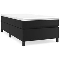cama tapizada 193x90x35 cm vinilo - negro