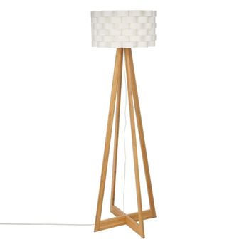 Lámpara de pie en bambú blanco ø50x150cm
