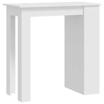 Mesa Bar Estante Almacenaje Contrachapada Blanco 102x50x103,5cm Vidaxl