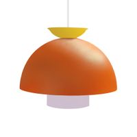 lampara de suspension  metal multicolor pantalla naranja