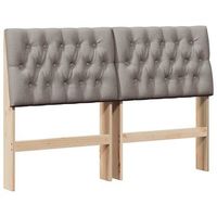 cabecero tapizado taupe 150 cm madera de pino macizo