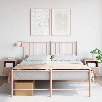 Mesitas De Noche (2 Unidades) - Mueble Para Dormitorio - Acero - Rosa (36x39x50.5cm)