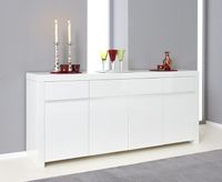 hampstead 4 door 4 drawer white high gloss sideboard
