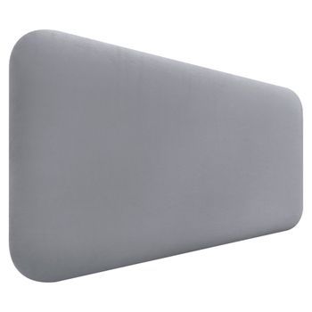 Dhome Cabecero Tapizado En Terciopelo Liso Redondeado Para Pared Acústicos Cabeceros Absorbentes Cabezal Cama Dormitorio (gris Claro, 110cm)