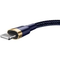 cable usb baseus cafule a lightning 2 m azul y oro