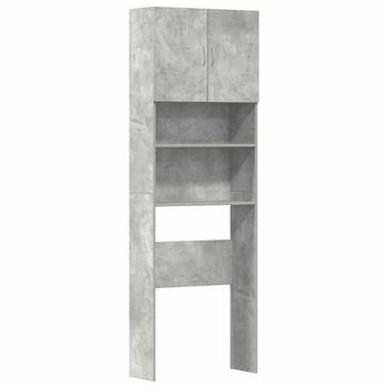 Armario De Lavadora Madera Ingeniería Gris Hormigón 64x24x190cm Vidaxl