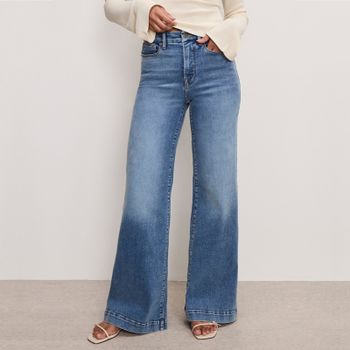 Good American Good Waist Palazzo Light Compression Jeans - US 10/UK 14