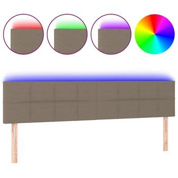 Cabecero Con Led De Tela Gris Taupe 180x5x78/88 Cm Vidaxl