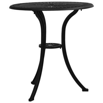 Mesa De Jardín | Mesa De Exterior Aluminio Fundido Negro 62x62x65 Cm