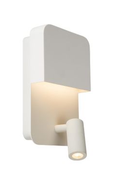 Aplique con foco y puerto usb en acero blanco 24cm