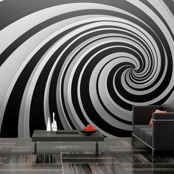 Fotomural Xxl - Black And White Swirl