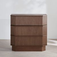 comoda de roble macizo y chapa de roble de 102 cm