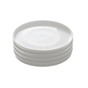 Juego de 4 platos de porcelana blanca d20
