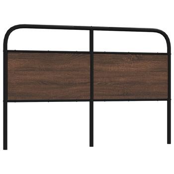 Cabecero De Repuesto De Acero Y Madera De Ingeniería Marrón Roble 150 Cm Vidaxl