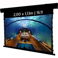 kimex pantalla de proyeccion motorizada tensionada 200x113m formato 169 wi-fi carcasa negra