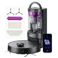 eureka e20 plus robot aspirador con autovaciado evita obstaculos para alfombras y mascotas negro