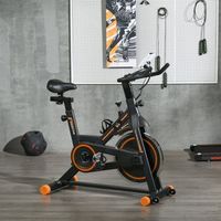 bicicleta estatica homcom acero 103x48x115 cm negro y naranja