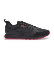 hugo para hombre 50536568 zapatillas de mezcla de materiales con detalles negro 43 plano cordones casual