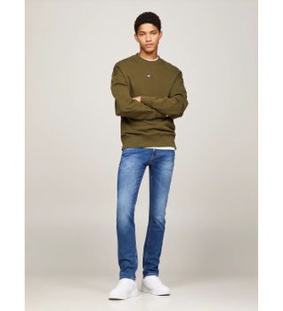 Tommy Jeans para hombre. DM0DM09549 Jeans Scanton desteñidos de corte ajustado azul (27/34), Casual, Algodón, Elastano