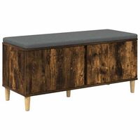 banco de entrada con cojin roble ahumado 100 x 38 x 46 cm vidaxl