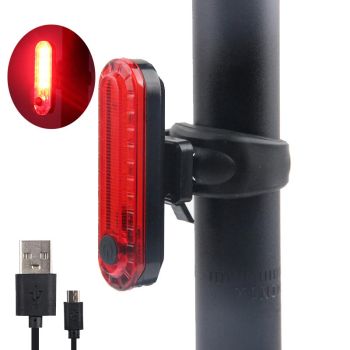 Faro trasero BIKIGHT para bicicleta con batería de 650 mAh,recargable por USB,luz LED roja brillante,impermeable y fácil