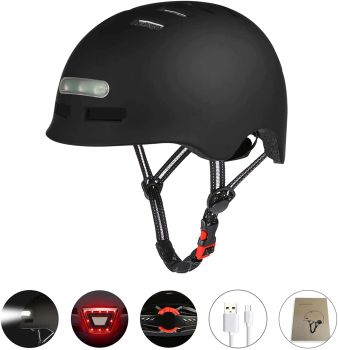 Casco de ciclismo ultraligero, casco de bicicleta, casco de scooter eléctrico, luz trasera inteligente para bicicleta, c
