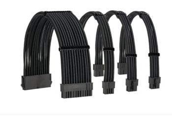 KIT EXTENSION CABLES FUENTE ALIMENTACION NETWAY | NEGRO | 30CM