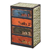 comoda para salon o pasillo - 66 x 40 x 30 cm - armario con 4 cajones - cajonera - organizador de oficina - diseno industrial - sideboard - mueble auxiliar - multicolor encasa