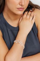 pulsera de eslabones plateados