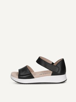 CAPRICE Sandal, black, made of Leather without heel, Size 41